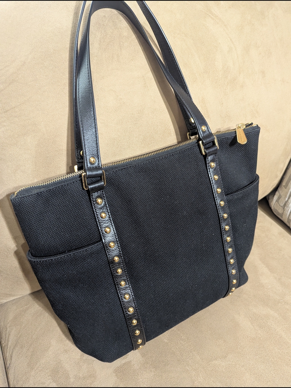 Michael Kors Black Studded Tote Bag - Picture 7 of 8